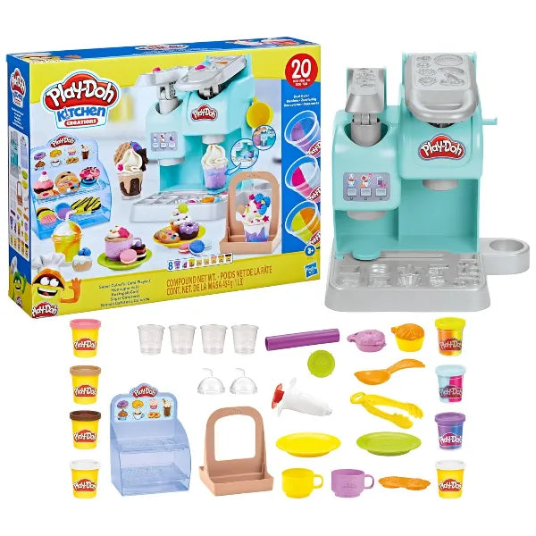 Play-Doh Kitchen Creations Super Colorful Cafe Playset – 20 Accessories