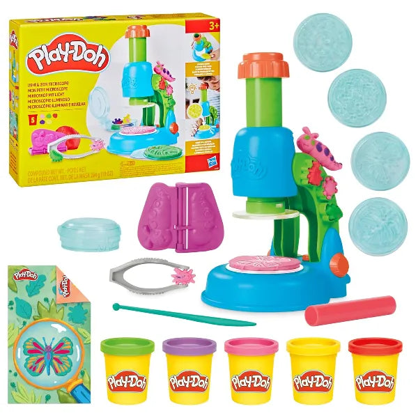 Play Doh Light & Look Microscope Playset with 9 Accessories & 5 Colors