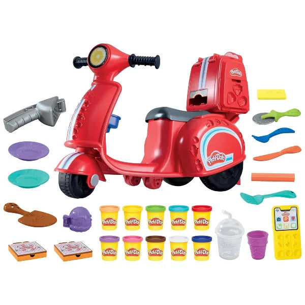 Play Doh Pizza Delivery Scooter Ride-On Playset with 16 Tools & 10 Colors alternate