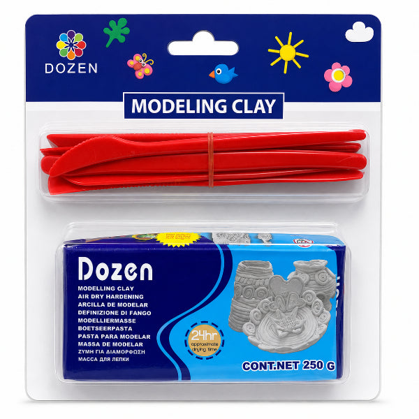 Dozen 250G White Modeling Clay Set With Sculpting Tools