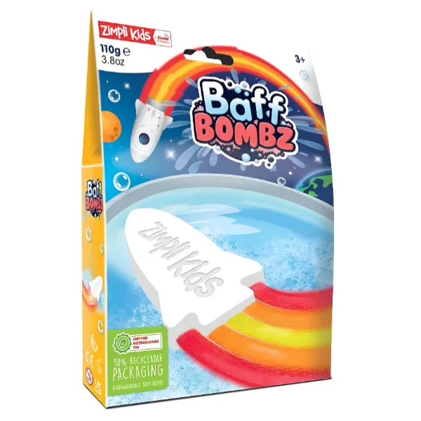 Zimpli Kids Baff Bomb White Rocket Flame Effect Bath Bomb