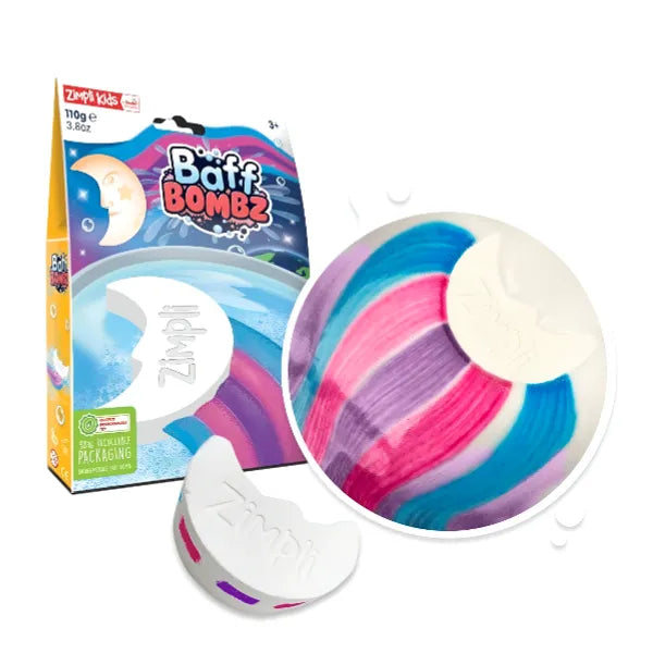 Zimpli Kids Baff Bomb White Moon Rainbow Effect