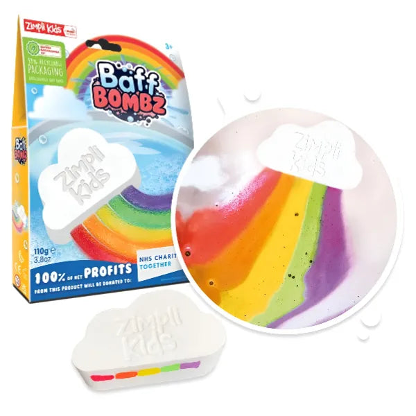 Zimpli Kids باف بومب غيمة قوس قزح بيضاء مؤثرات