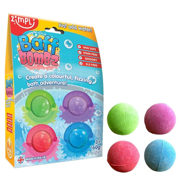 Zimpli Kids Pack Of 4 Baff Bombz Bath Bombs