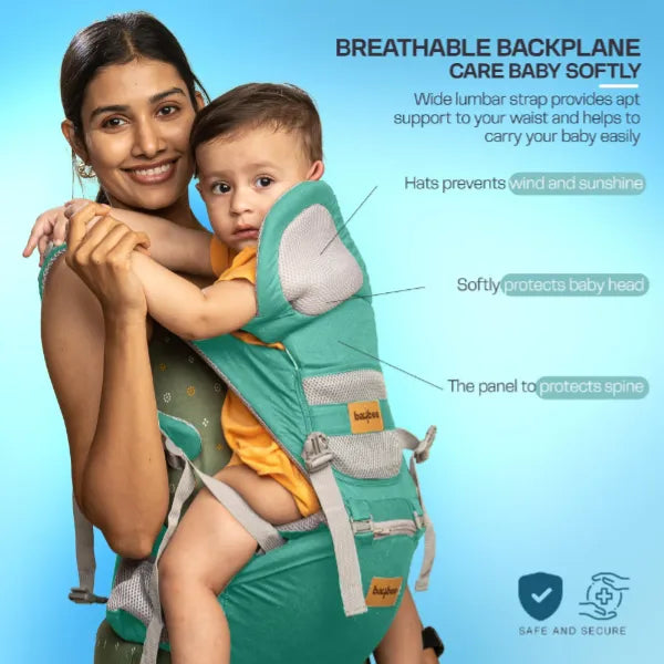 Baybee 9 in 1 Ergo Baby Carrier for Newborn with Hip Seat-Green