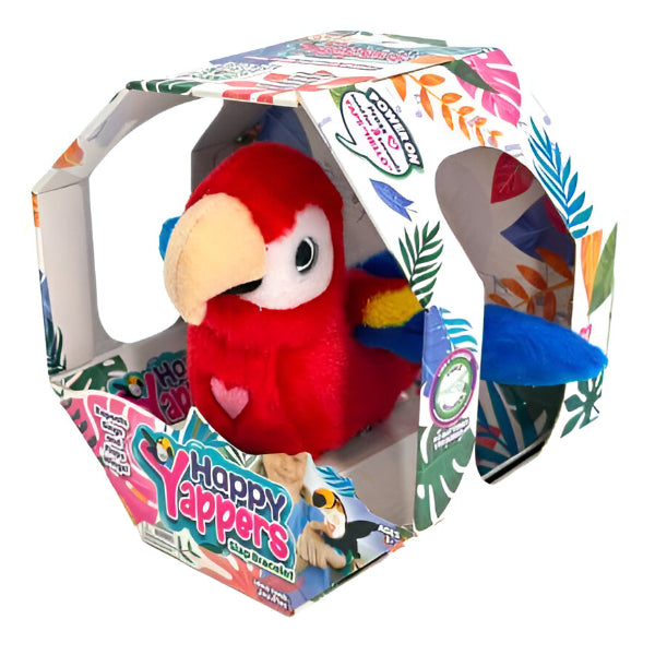 Happy Yappers Red Parrot – Interactive Talking & Singing Plush Bird Toy For Kids