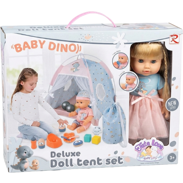12-Inch Doll With Dinosaur Tent & Accessories Age 3+
