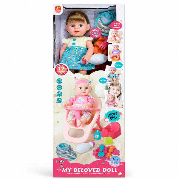 14-Inch Vinyl Baby Girl Doll With 12 Realistic Sounds