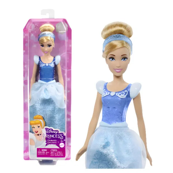 Disney Princess Cinderella Fashion Doll, Sparkling Look With  Blue Eyes & Hair Accessory