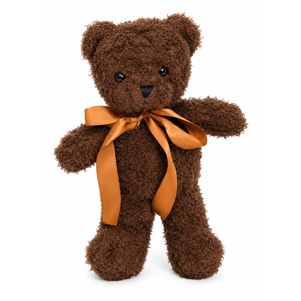 Soft Teddy Bear Doll With Satin Bow 26cm - Brown