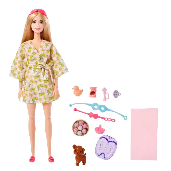 Barbie Spa Day Doll with Pet Puppy Self-Care Series Toy for Girls alternate