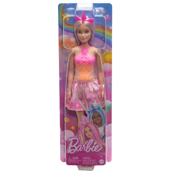 Barbie Unicorn Fashion Doll With Pink Hair, Ombre Dress & Fantasy Accessories For Kids