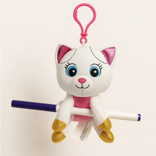 Crayola - Colour Me Plush Backpack Clip - Cat - White