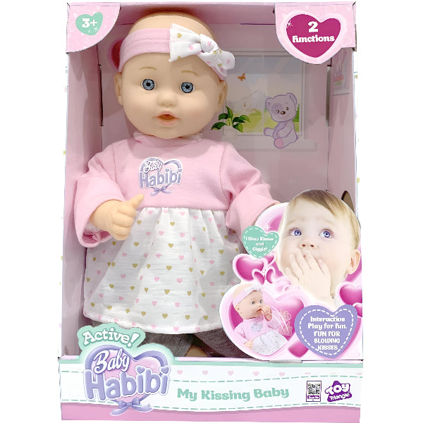 Baby Habibi 14-Inch Realistic Kissing Baby Doll With Sound & Expressions
