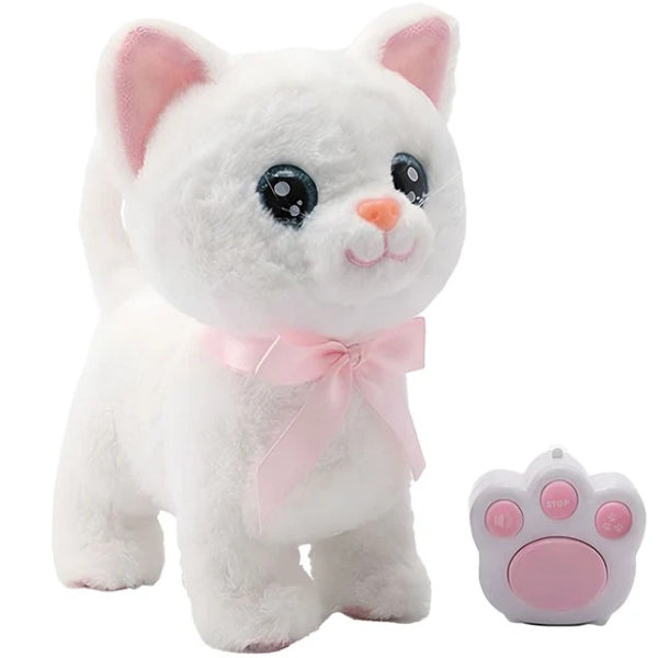 Bitsy Bitty Remote Control Cat – Interactive White Plush