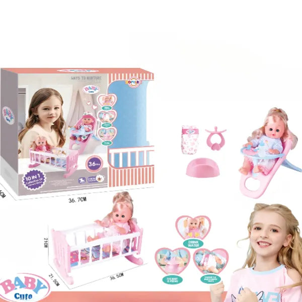 10 In 1 Baby Life Doll Play Set For Girls