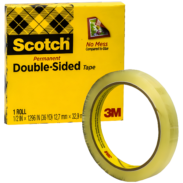 Scotch® 665 Permanent Double-Sided Tape, 12.7 Mm X 32.9 M, Clear Tape