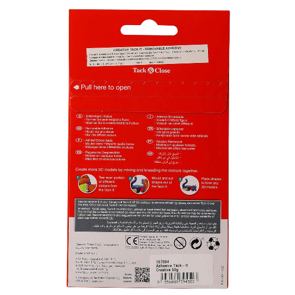 Faber-Castell Creative Tack-It Multicolor Repositionable Adhesive Putty 50 G alternate