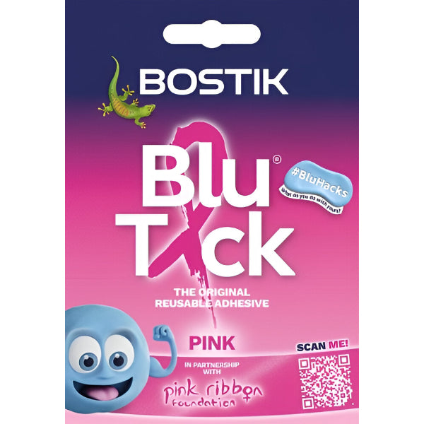Bostik Blu Tack Pink Reusable Adhesive Putty For Arts, Crafts & Displays