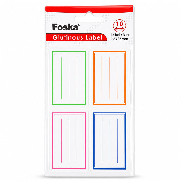 Foska Self-Adhesive Label Stickers – 10 Sheets