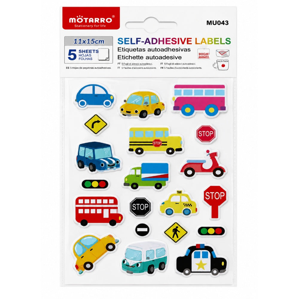 Motarro Self-Adhesive Vehicle Stickers – 5 Sheets