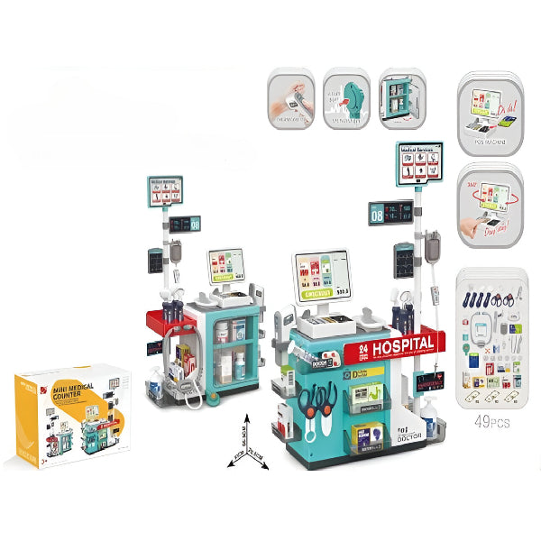 Mini Medical Counter Playset – 49-piece Doctor Role-play Set