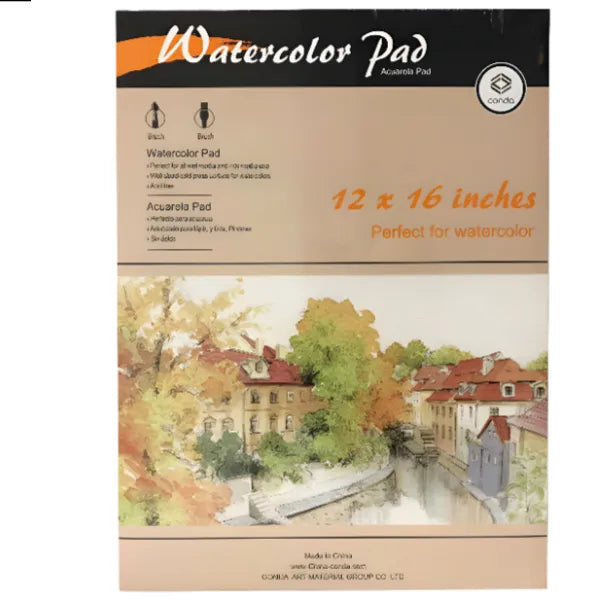 Conda Group 20 Sheets Water Color Pad, 190 G,12x16inch Size