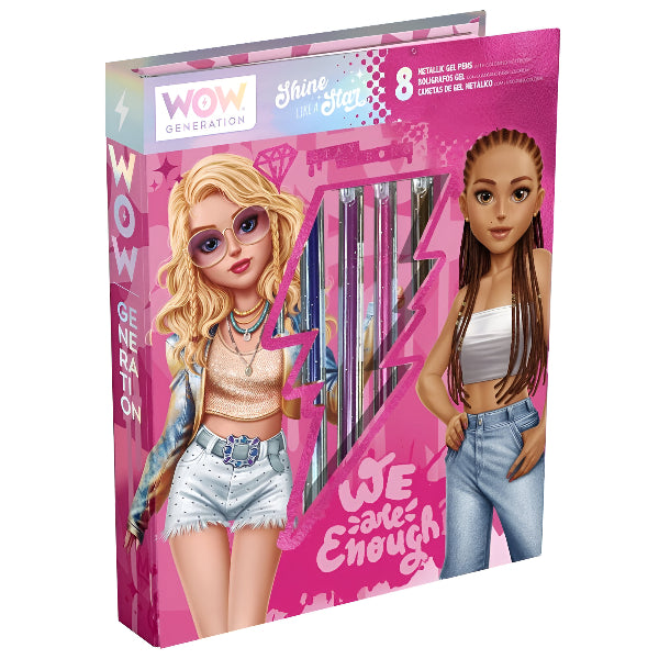 Wow Generation Colouring Notebook With 8 Metallic Gel Pens – Creative Art Set For Kids
