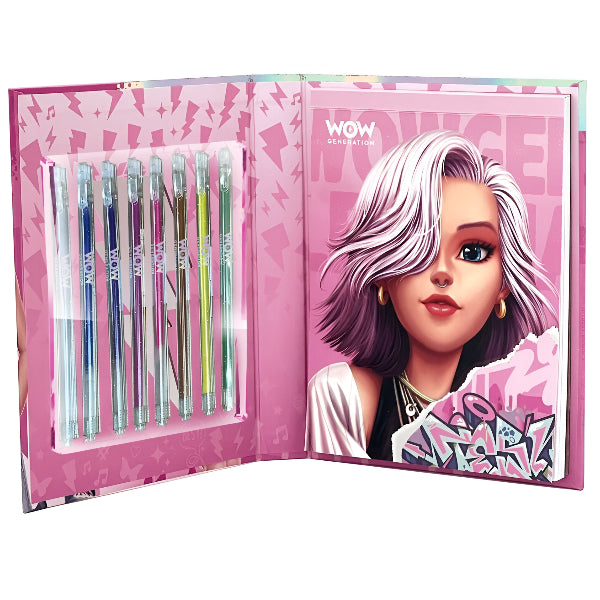 Wow Generation Colouring Notebook With 8 Metallic Gel Pens – Creative Art Set For Kids alternate
