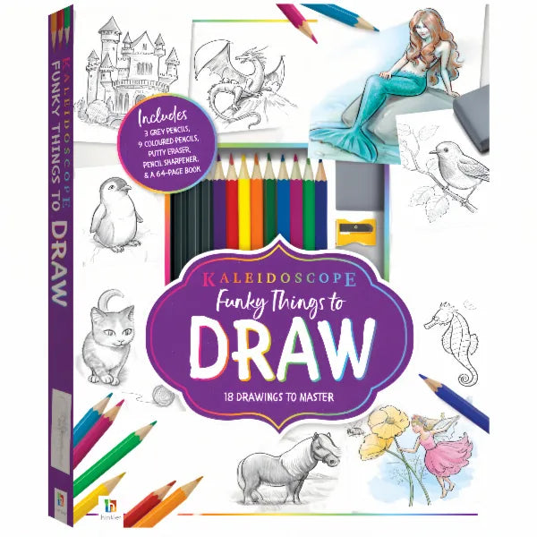 Hinkler Kids Kaleidoscope Drawing And Coloring Kit -Beginners Learn to Draw Book for Teenagers