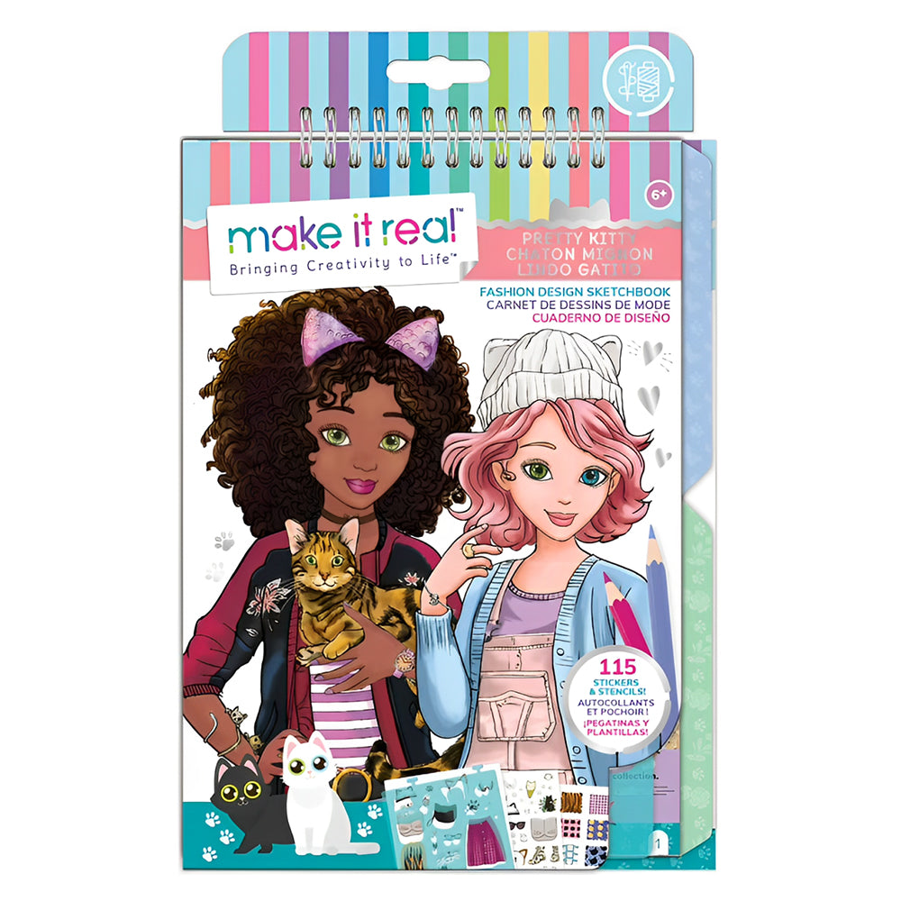 Make It Real Fashion Design Sketchbook - Pretty Kitty - Dwet131