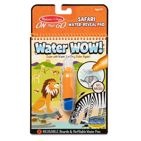 Melissa & Doug Water Wow! لوحة أنشطة سفاري للرسم المائي - كتاب تلوين قابل لإعادة الاستخدام للأطفال 3 سنوات فأكثر