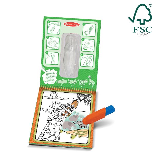Melissa & Doug Water Wow! لوحة أنشطة سفاري للرسم المائي - كتاب تلوين قابل لإعادة الاستخدام للأطفال 3 سنوات فأكثر alternate