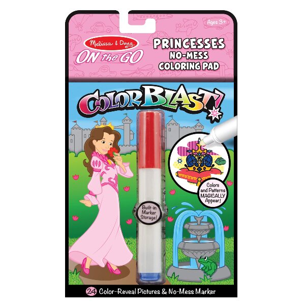 Melissa & Doug ColorBlast! Princess Magic Reveal Coloring Pad – Seek & Find Activity Book for Kids 3+