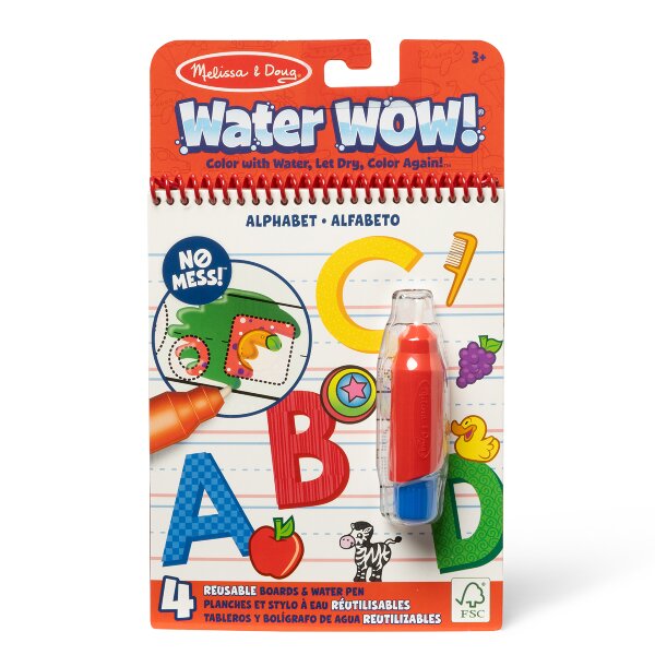Melissa & Doug Water Wow! Alphabet – Reusable Water Reveal Activity Book for Kids 3+