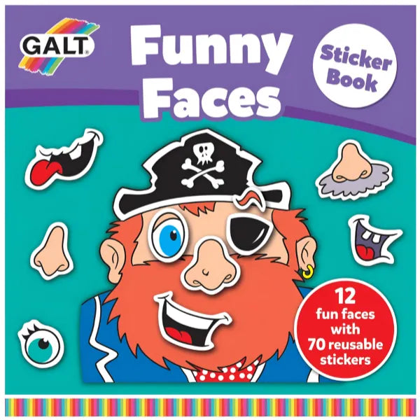 Galt Funny Faces Sticker Book-Kids Sticker Book-Galt Toys