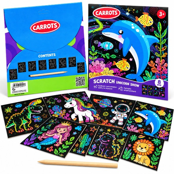 Ocean Scratch Art Paper Kit with Wooden Stylus
