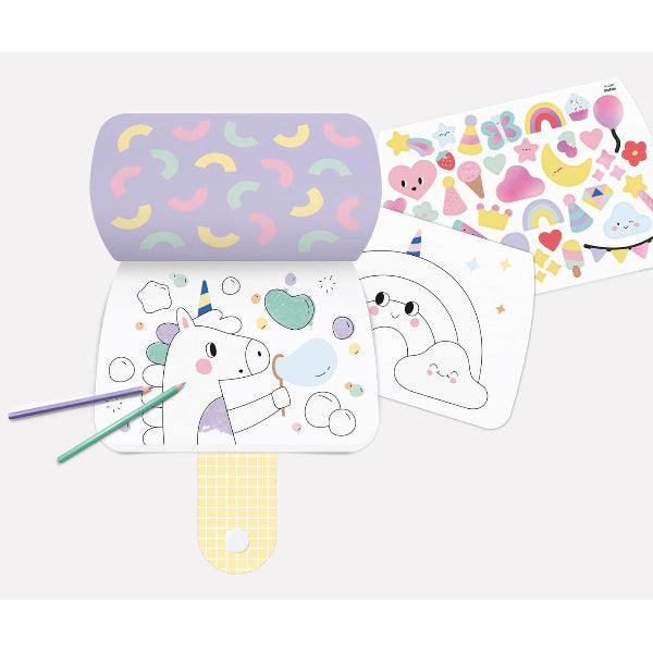 Folia Rainbow Dreams Sticker Coloring Book – 15 Pre-Printed Pages With 36 Stickers alternate