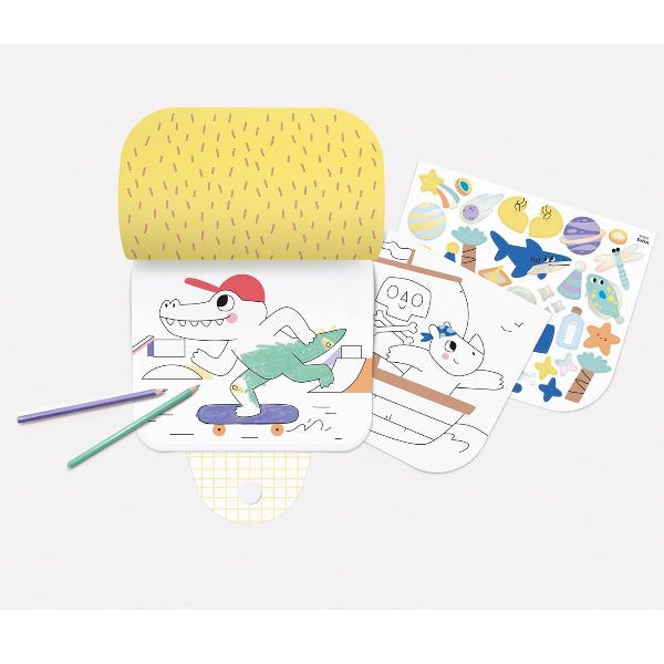 Folia Epic Adventures Sticker Coloring Book – 15 Pre-Printed Pages With 36 Stickers alternate