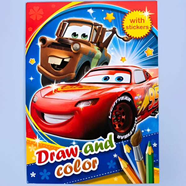 Kids A4 Draw & Color Book With Stickers