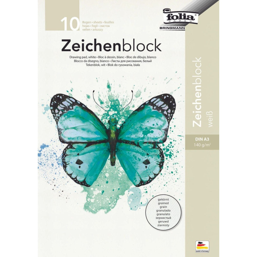 Folia White Grained A3 10 Sheets Drawing Paper Pad