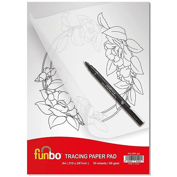 Funbo Transparent Tracing Paper Pad, 60Gsm, 30Sheets A4