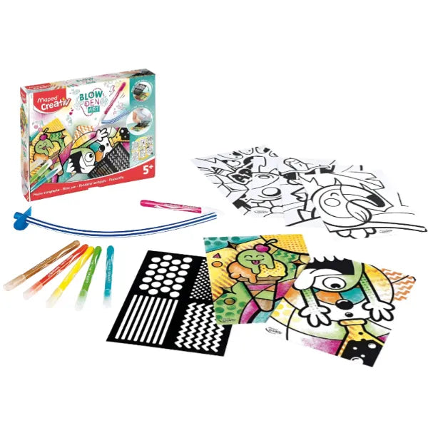 Maped Creative  Dandelion Pens Pop Art with Spray and Colouring Templates 14-Piece Set