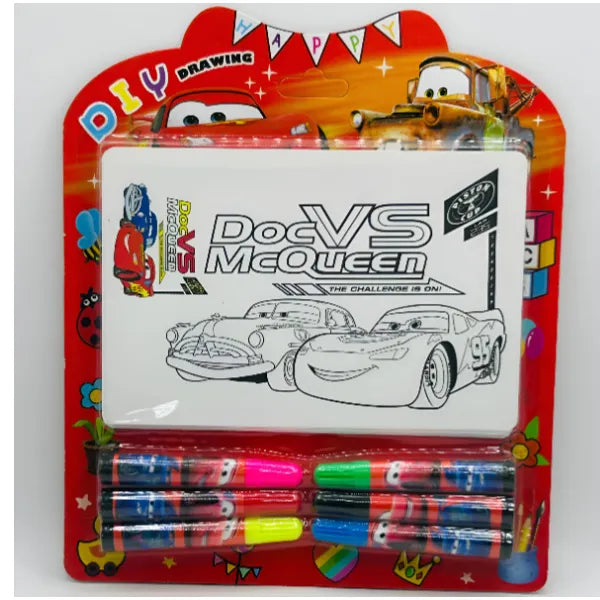 Car Themed Drawing Frame Set With Sketch Pen