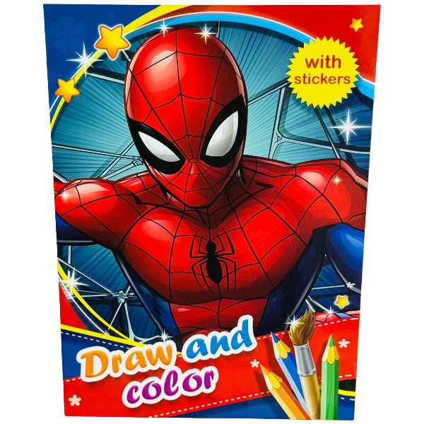 Spiderman Coloring Book With Stickers-A4 Size