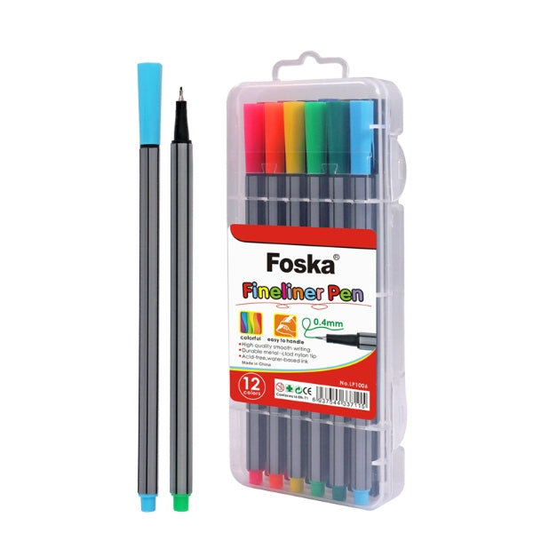 Foska Fineliner Pen 0.4Mm – 12 Colours