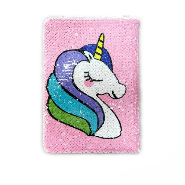 Unicorn Sequin  Gift Notebook Colour Changing Reversible Girls Diary -  A5 Size