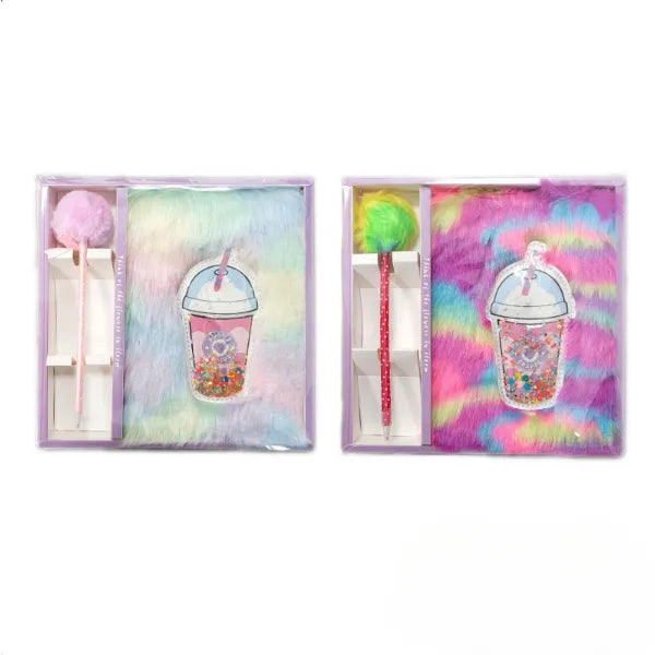 Bubble Frappe Juice Cup Design Gift Notebook With Pen -1 Piece Set