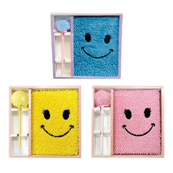 Smiley Design Gift Notebook With Pen Set - 1 Piece Set