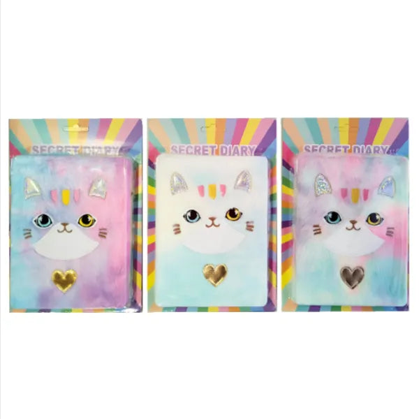 Cute Cat Plush Gift Notebook  Assorted 1 Pieces Set